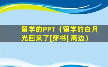 留学的PPT（留学的白月光回来了[穿书] 离边）